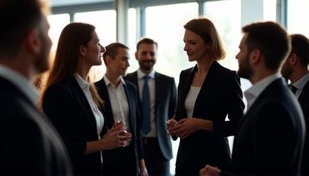 People networking at a professional business conference