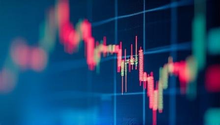 Financial chart showing stock market trends